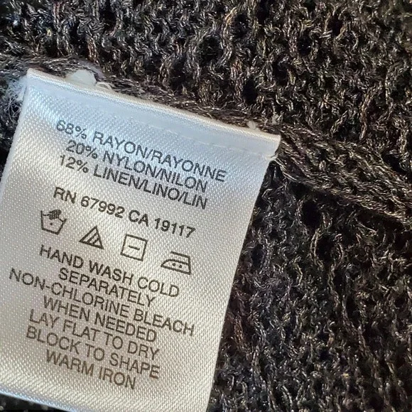 Sigrid Olsen Cardigan Women Medium Open Knit Metallic Long Sleeve XL Linen/Rayon - Picture 2 of 4